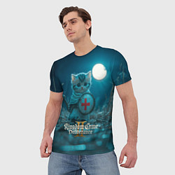 Футболка мужская Kingdom Come Deliverance 2 котик рыцарь, цвет: 3D-принт — фото 2