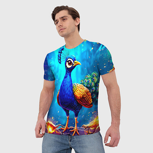 Мужская футболка Павлинчик / 3D-принт – фото 3