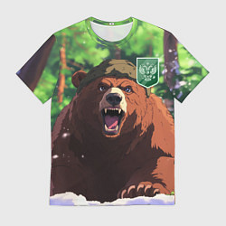 Футболка мужская Русский медведь патриот, цвет: 3D-принт