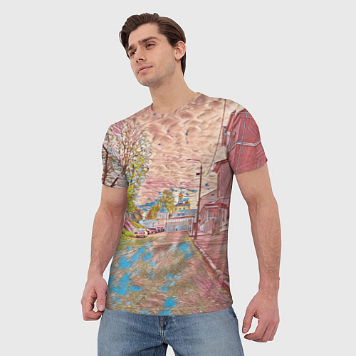 Мужская футболка Старый город / 3D-принт – фото 3