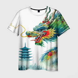 Футболка мужская Japanese watercolor dragon - art, цвет: 3D-принт