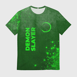 Футболка мужская Demon Slayer - green gradient вертикально, цвет: 3D-принт