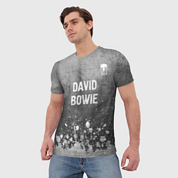 Футболка мужская David Bowie - grey gradient посередине, цвет: 3D-принт — фото 2