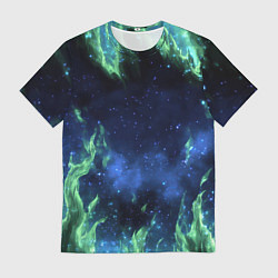 Футболка мужская Зеленые языки пламени, цвет: 3D-принт