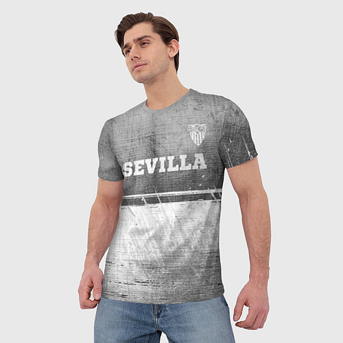 Мужская футболка Sevilla - grey gradient посередине / 3D-принт – фото 3