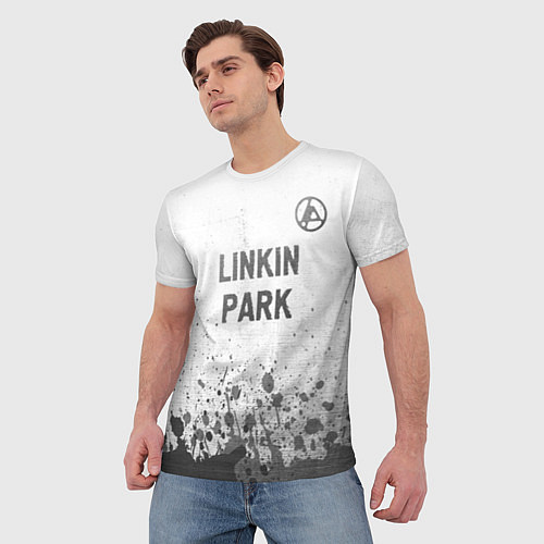 Мужская футболка Linkin Park 2024 - white gradient посередине / 3D-принт – фото 3