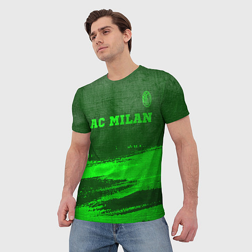 Мужская футболка AC Milan - green gradient посередине / 3D-принт – фото 3