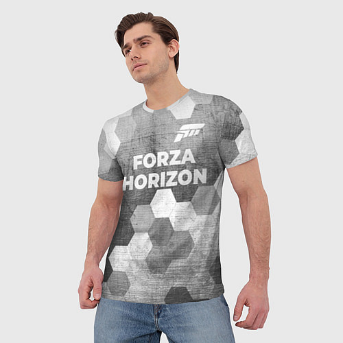 Мужская футболка Forza Horizon - grey gradient посередине / 3D-принт – фото 3