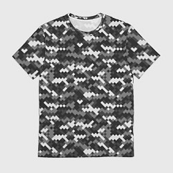 Футболка мужская Серая пиксельная текстура, цвет: 3D-принт