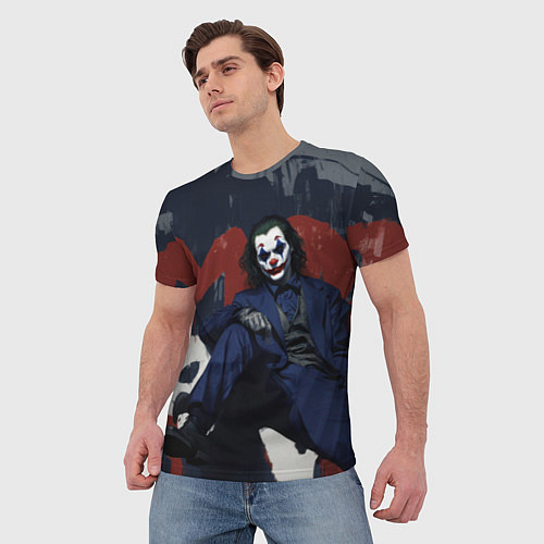 Мужская футболка Джокер в синем костюме / 3D-принт – фото 3