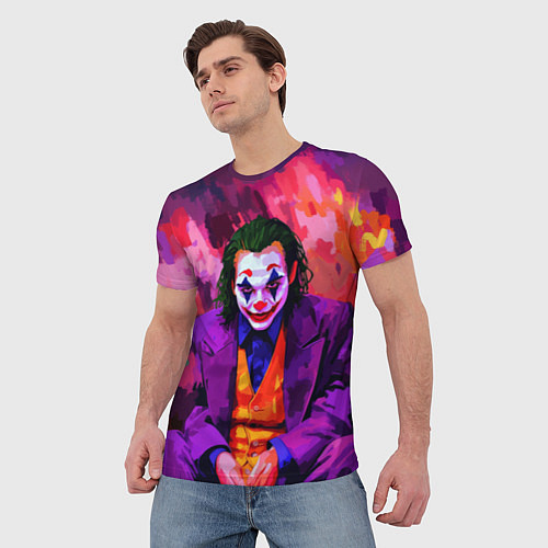 Мужская футболка Джокер рисунок красками / 3D-принт – фото 3