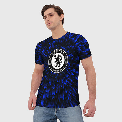 Мужская футболка Chelsea blue energy / 3D-принт – фото 3