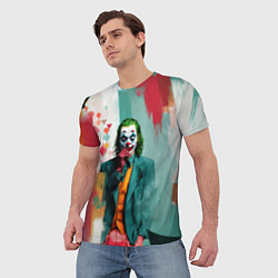 Футболка мужская Джокер и стены в краске, цвет: 3D-принт — фото 2