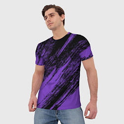 Футболка мужская The color is purple and black, цвет: 3D-принт — фото 2