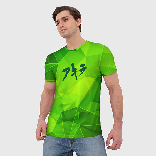 Мужская футболка Akira green poly / 3D-принт – фото 3