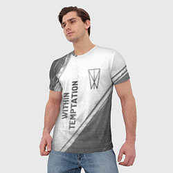 Футболка мужская Within Temptation - white gradient вертикально, цвет: 3D-принт — фото 2