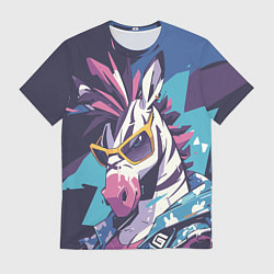 Футболка мужская Модная зебра, цвет: 3D-принт