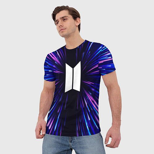 Мужская футболка BTS neon energy / 3D-принт – фото 3
