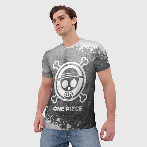 Мужская футболка One Piece - grey gradient / 3D-принт – фото 3