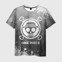 Футболка мужская One Piece - grey gradient, цвет: 3D-принт