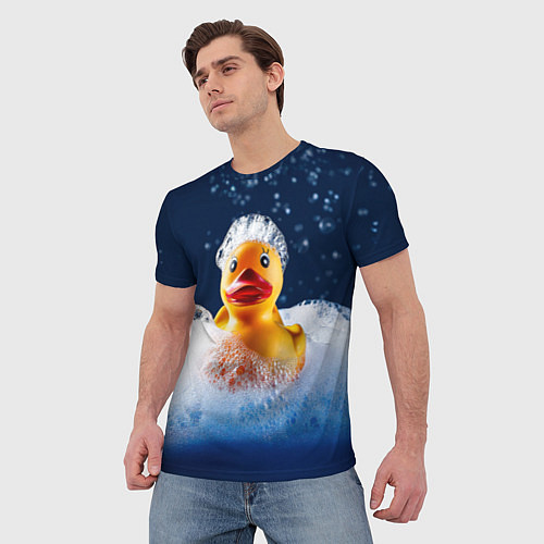 Мужская футболка Резиновая уточка в мыльной пене / 3D-принт – фото 3