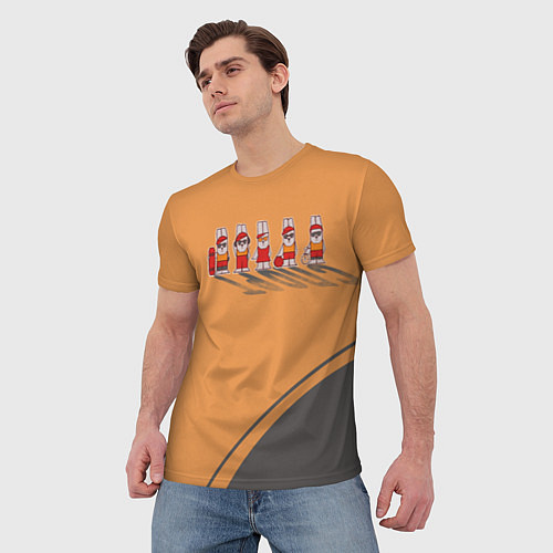 Мужская футболка Пять спортивных кроликов / 3D-принт – фото 3