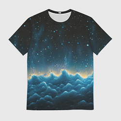 Футболка мужская Облака и черное небо текстура, цвет: 3D-принт