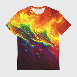 Футболка мужская Абстрактные волны с огнем, цвет: 3D-принт