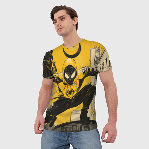 Мужская футболка Черный человек-паук / 3D-принт – фото 3