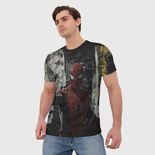 Мужская футболка Spider man night / 3D-принт – фото 3