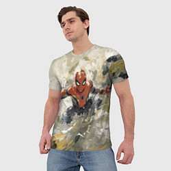 Футболка мужская Человек - паук маслом, цвет: 3D-принт — фото 2