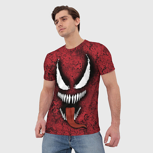 Мужская футболка Веном красный и черный симбиот / 3D-принт – фото 3