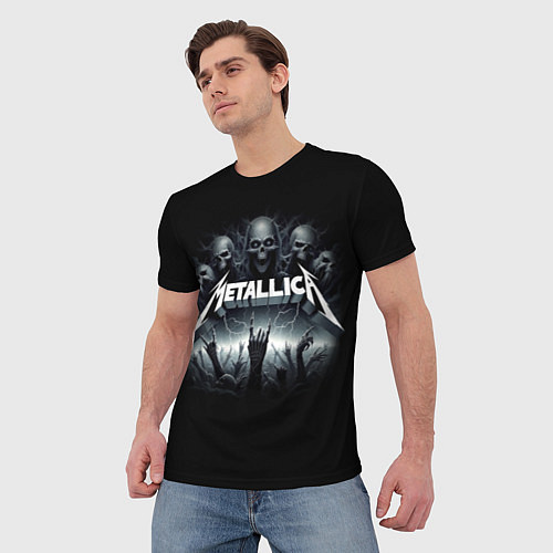 Мужская футболка Metallica thrash metal - gesture / 3D-принт – фото 3