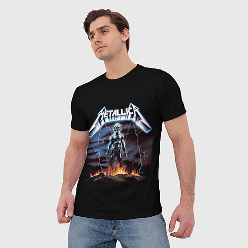 Мужская футболка Metallica - neon fantasy / 3D-принт – фото 3