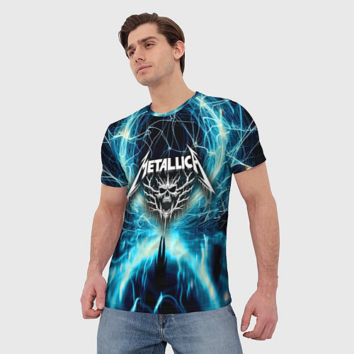 Мужская футболка Neon glow - Metallica / 3D-принт – фото 3