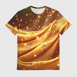 Футболка мужская Золотая ткань с блестками, цвет: 3D-принт