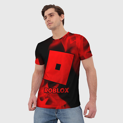 Мужская футболка Roblox - red gradient / 3D-принт – фото 3