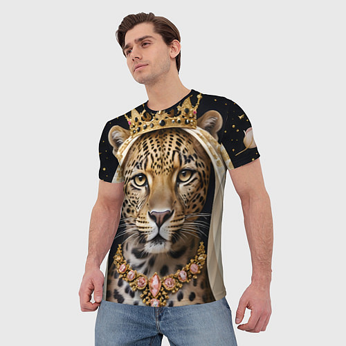 Мужская футболка Леопард с короной / 3D-принт – фото 3