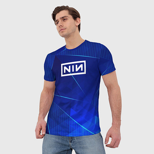 Мужская футболка Nine Inch Nails blue poly / 3D-принт – фото 3