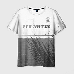 Футболка мужская AEK Athens - white gradient посередине, цвет: 3D-принт