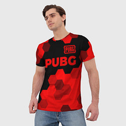 Футболка мужская PUBG - red gradient посередине, цвет: 3D-принт — фото 2