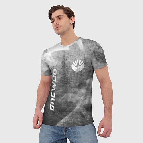 Мужская футболка Daewoo - grey gradient вертикально / 3D-принт – фото 3