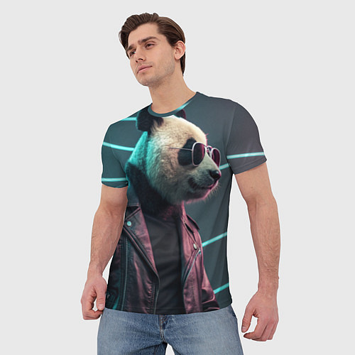 Мужская футболка Cyberpunk panda / 3D-принт – фото 3