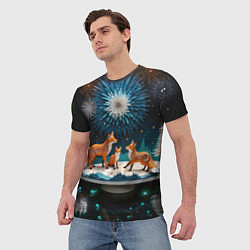 Футболка мужская Семья из трех лисиц, цвет: 3D-принт — фото 2