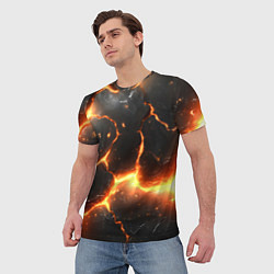 Футболка мужская Лава и разлом плит, цвет: 3D-принт — фото 2