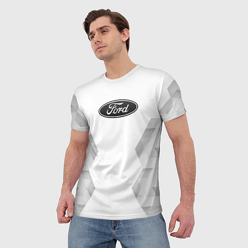 Мужская футболка Ford white poly / 3D-принт – фото 3