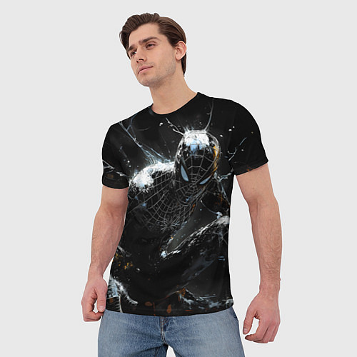 Мужская футболка Человек-паук в черном костюме / 3D-принт – фото 3