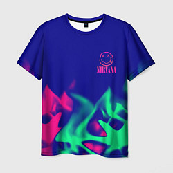 Футболка мужская Nirvana fire neon, цвет: 3D-принт