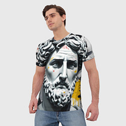 Футболка мужская Античный портрет и краска, цвет: 3D-принт — фото 2