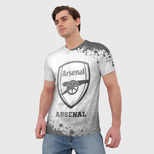 Мужская футболка Arsenal - white gradient / 3D-принт – фото 3
